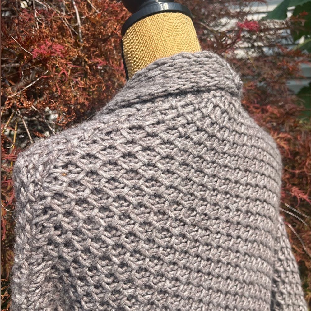 Elsamanda Oversized Italian Wool Alpaca Knit Cardigan Sweater Brown Size Small - Picture 7 of 11